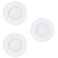 Eglo 31741 - 3er-Set dimmbare LED-Einbauleuchten für das Badezimmer FUEVA-Z LED/2,8 W/230 V 2700–6500 K IP44 weiß Ø 8,5 cm